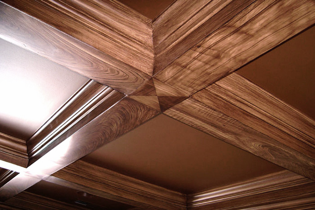 Close-Up - Wood grained ceiling beams for this Brentwood, TN customer’s great room.