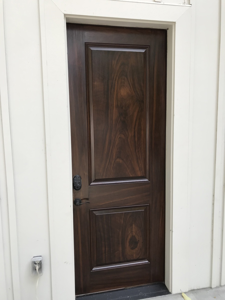 wood grained metal door