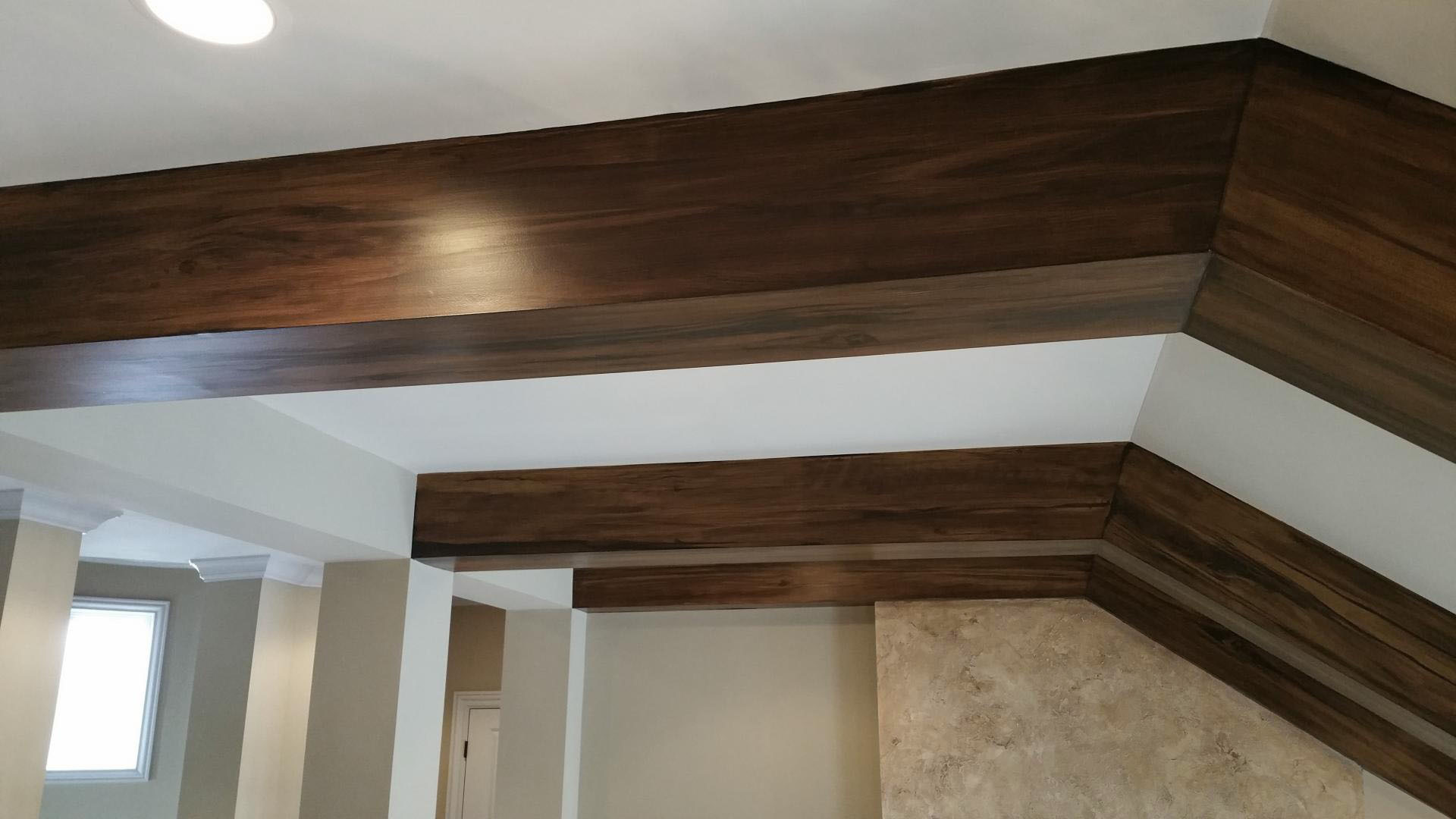 faux wood painted beams