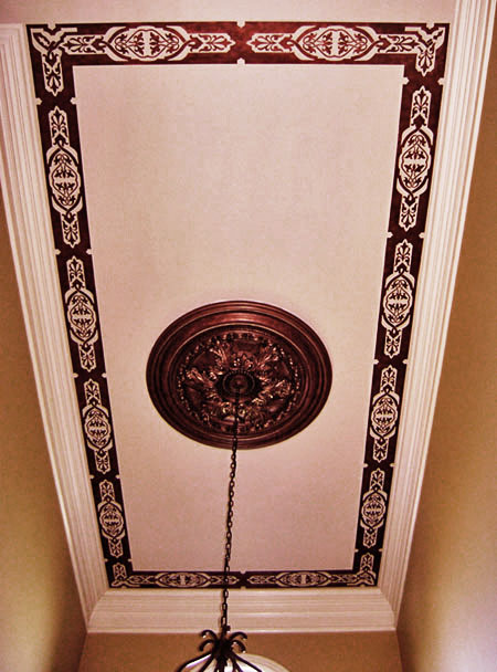 Stencil ceiling designs.