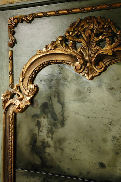 Faux Antique Mirror with Gold Leafing