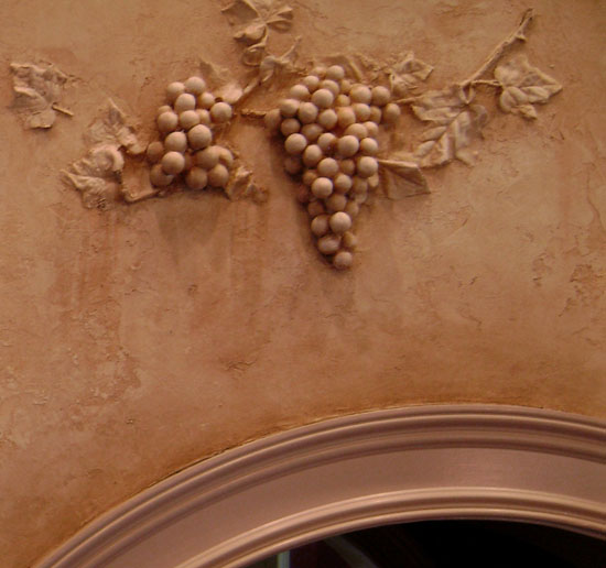 3D Tuscan Grapes - hand plastered custom design
