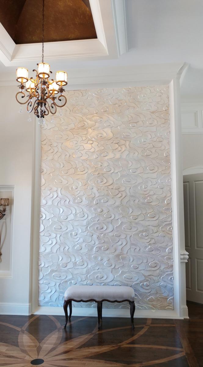 pearlized plaster wall art piece