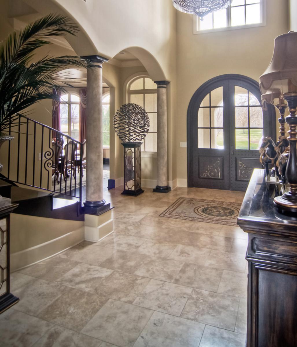 Faux stone columns with the perfect wall color