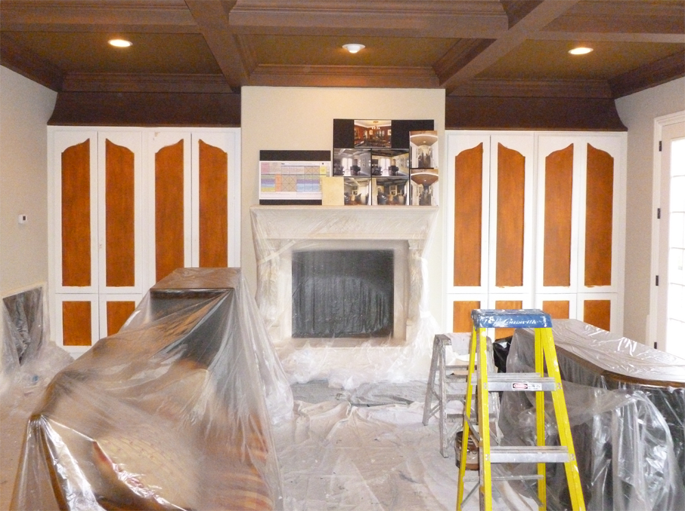 French country family room makeover in process.