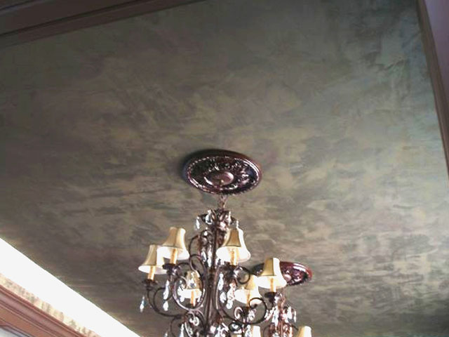 Metallic plaster and Lusterstone ceiling design.