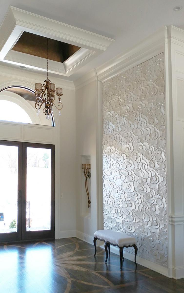 pearlized plaster wall art piece