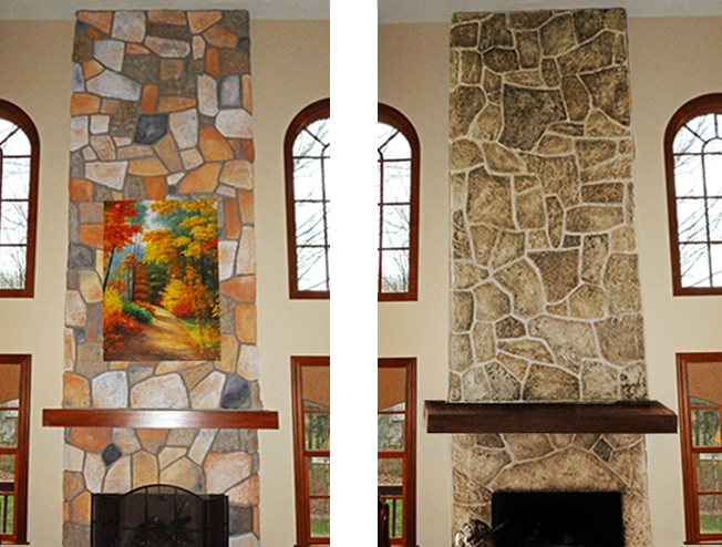 Faux Stone Solutions - Plaster and Glaze Fireplace