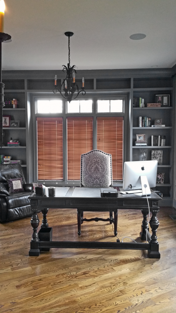Beautiful custom colored and professionally painted Brentwood customer’s home office.