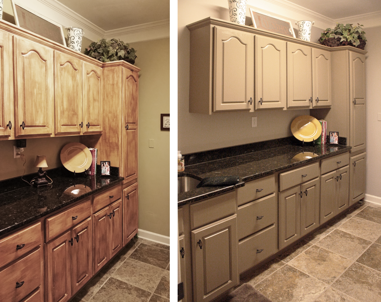 Before and After of this Mount Juliet customer’s laundry room with updated color and modern style painted finish.